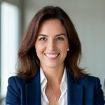 Retrato profesional de María Rodríguez, coordinadora de la comunidad Vida Serena.