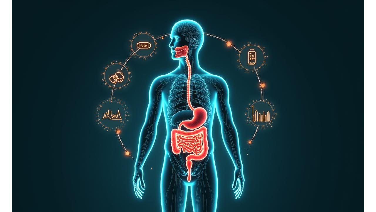 Infografía de la compleja ciencia detrás de la nutrición personalizada, conectando microbiota, genética y datos de wearables