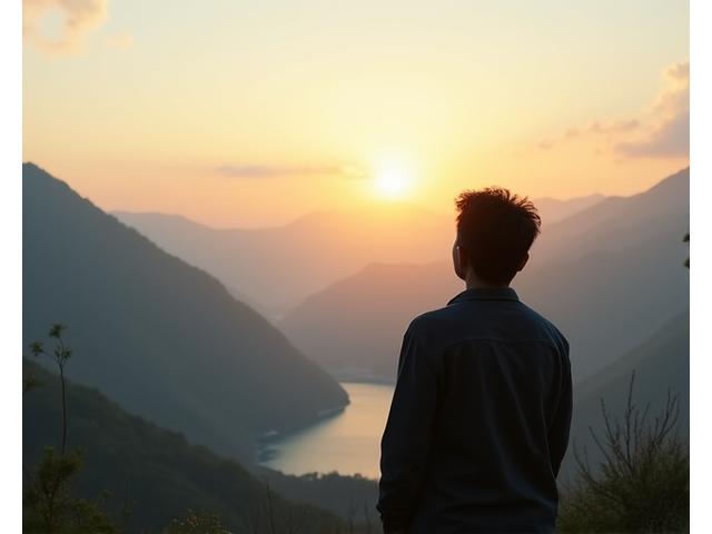 Persona mirando al horizonte pensativamente, simbolizando introspección y reevaluación.
